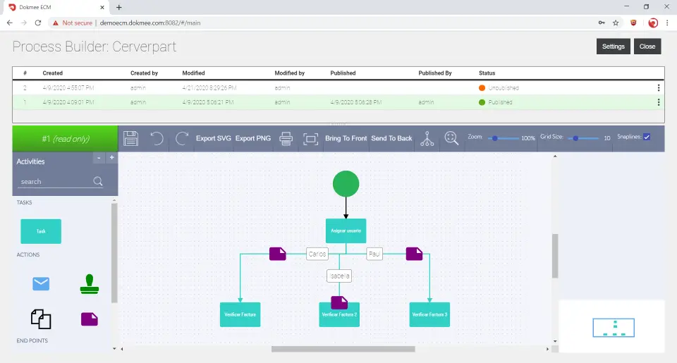 example of a dokmee workflow